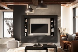 Dnevni regal Aura - črna - 24W7OW12