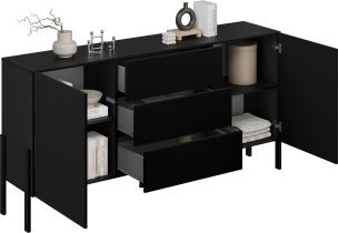 Helvetia meble - Komoda Jukon 3D - črni onyx - 24W3ND26