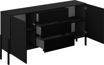 Helvetia meble - Komoda Jukon 3D - črni onyx - 24W3ND26