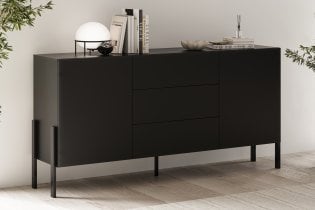 Helvetia meble - Komoda Jukon 3D - črni onyx - 24W3ND26