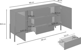 Helvetia meble - Komoda Jukon 3D - črni onyx - 24W3ND26