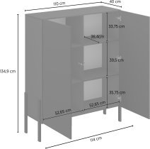 Helvetia meble - Visoka komoda Jukon - črni onyx - 24W3ND42