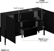 Helvetia meble - Komoda Jukon - črni onyx - 24W3ND43