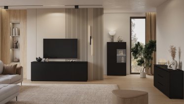 Helvetia meble - Komoda Modo 4D - črni onyx - 24W3OJ25