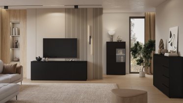 Helvetia meble - Komoda Modo 4D - črni onyx - 24W3OJ25