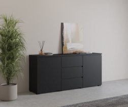 Helvetia meble - Komoda Modo 2D3S - črni onyx - 24W3OJ26