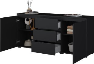 Helvetia meble - Komoda Modo 2D3S - črni onyx - 24W3OJ26