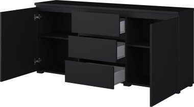 Helvetia meble - Komoda Modo 2D3S - črni onyx - 24W3OJ26
