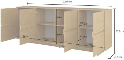 Helvetia meble - Široka komoda Tatami - hrast - 24BDPA25