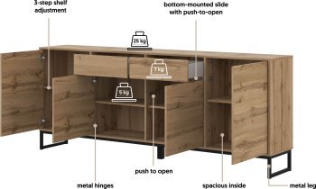 Helvetia meble - Široka komoda Loft - votan hrast - 24N0OZ47