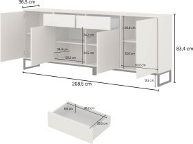 Helvetia meble - Široka komoda Loft - votan hrast - 24N0OZ47