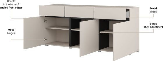 Helvetia meble - Komoda Cross - kašmir - 24KWMY43