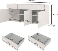 Helvetia meble - Komoda Cross - kašmir - 24KWMY43