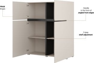Helvetia meble - Visoka komoda Cross - kašmir - 24KWMY76