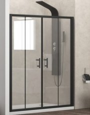 Tuš vrata Flora 600 Nero 150x190 cm