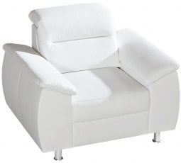 Fotelj Scandi - belo umetno usnje