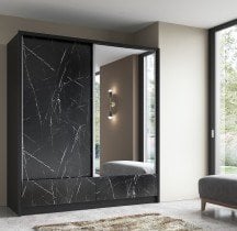 Garderobna omara z drsnimi vrati Aria I 180 - črna