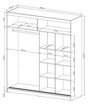 Piaski - Garderobna omara z drsnimi vrati Wiki 200
