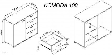 Piaski - Komoda 100 - grafit
