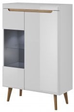 Vitrina Nordi NWT90 - bela/hrast