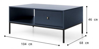 Piaski - Klubska miza Mono ML104 - modra