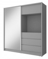 Piaski - Garderobna omara z ogledalom z drsnimi vrati TV 200 - grafit