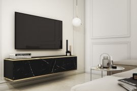 TV komoda Oro RTV-135 - črni kraljevski marmor 
