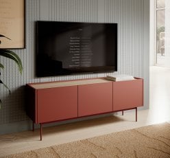 TV komoda Color RTV-144 - Rdeča/Linea hrast