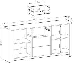 Piaski - Komoda Bari KSZ168 - hrast vicenza