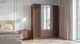Garderobna omara Nelly 4D z ogledalom - orech