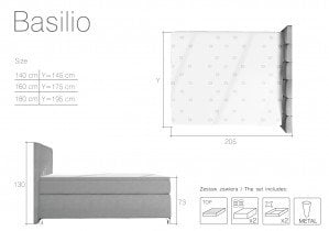 Eltap - Boxspring postelja Basilio - 160x200 cm