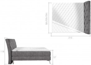 Eltap - Boxspring postelja Adel - 180x200 cm