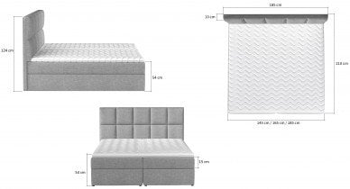 Eltap - Boxspring postelja Glossy - 165x210 cm