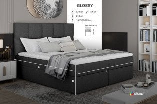 Eltap - Boxspring postelja Glossy - 165x210 cm