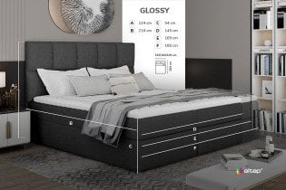 Eltap - Boxspring postelja Glossy - 165x210 cm