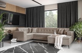 Kotna sedežna garnitura v U obliki Montez