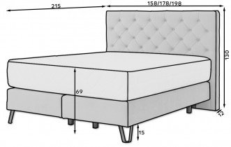 Eltap - Boxspring postelja Cortina - 140x200 cm