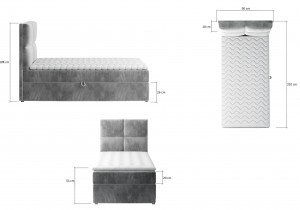 Eltap - Boxspring postelja Rivia - 90x200 cm