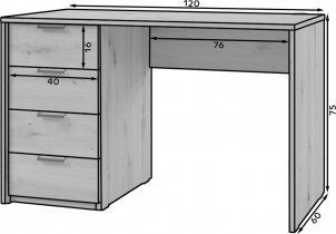 Eltap - loft - Pisalna miza Barold 120 cm - artisan hrast