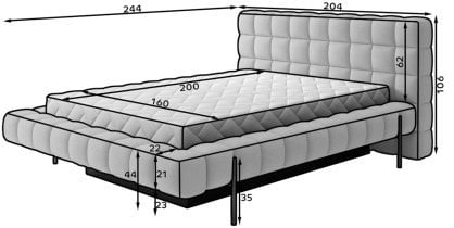 Eltap stock - Dvižna postelja Magentta - 160x200 cm - Royal 18