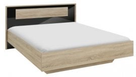 Postelja Curtys sonoma hrast/črna - 140x190 cm