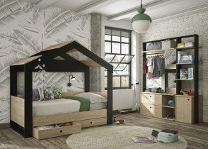Gami Fabricant Francias - Mladinska hiška postelja Duplex 90x190 cm