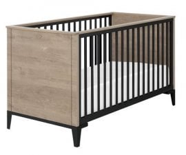 Otroška postelja Marcel - 70x140 cm - blond hrast/črna