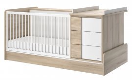 Galipette - Modularna otroška postelja Sacha - 70x140 cm - Hrast/bela