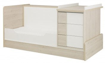 Galipette - Modularna otroška postelja Sacha - 70x140 cm - Beljen bor/bela