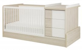 Modularna otroška postelja Sacha - 70x140 cm - beljen bor/bela