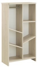 Knjižni regal Sacha - Beljen bor/bela