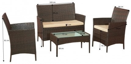 Bello Giardino - Vrtni set Comodo - ZO.015.001 - rjava