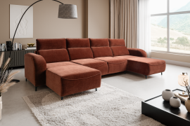 Sedežna garnitura v U obliki Amari z električnim relaks mehanizmom