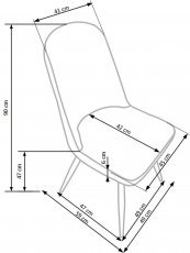 Halmar - Jedilniški stol K214 - bež/medeni hrast